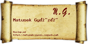 Matusek Győző névjegykártya